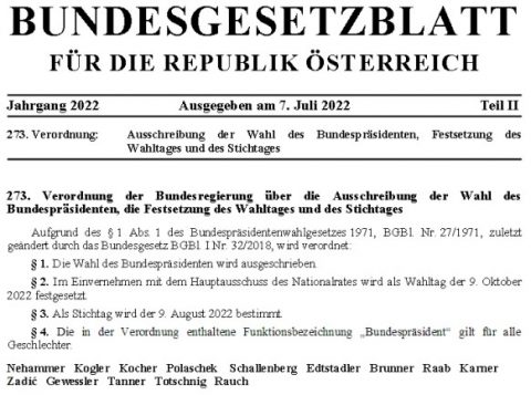 !!ACHTUNG!! Geänderte Startzeiten #Bundespräsidentenwahl - BLASENSTEIN ...